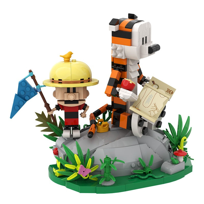 Boy and Tiger Meadow Diorama Building Kit | LEGO-Compatible MOC - 3