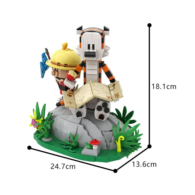 Boy and Tiger Meadow Diorama Building Kit | LEGO-Compatible MOC - 4