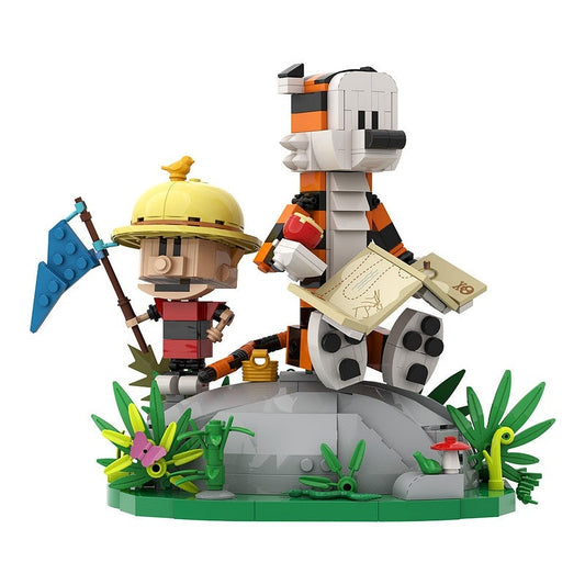 Boy And Tiger Meadow Diorama MOC Building Kit - 1