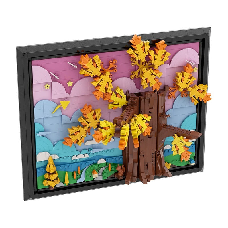 Boy & Tiger Tree Diorama MOC Building Kit | Nature Display Model - 5