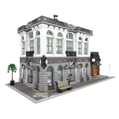Brick Bank with Coffee Shop Building Kit | LEGO-Compatible MOC - 2
