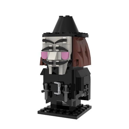 British Masked Vigilante Guy BrickHeadz Building Kit | LEGO-Compatible MOC - 1
