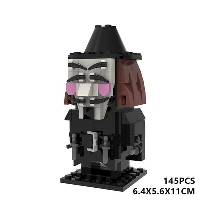British Masked Vigilante Guy BrickHeadz Building Kit | LEGO-Compatible MOC - 4