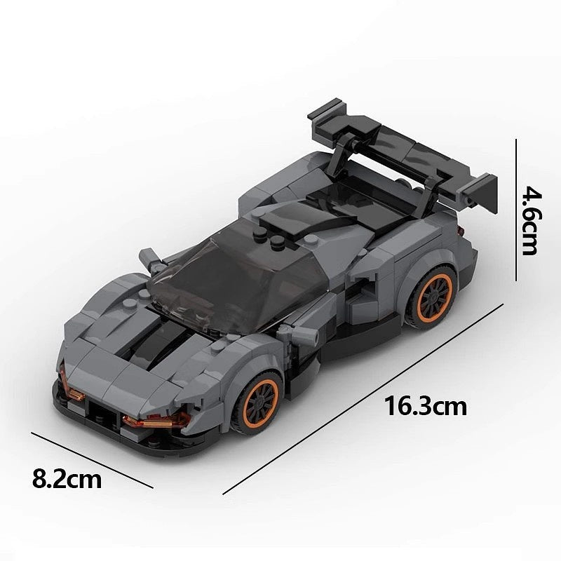 British Track Hypercar Racing Coupe MOC Building Kit | 8-Wide Vehicle Model - 5