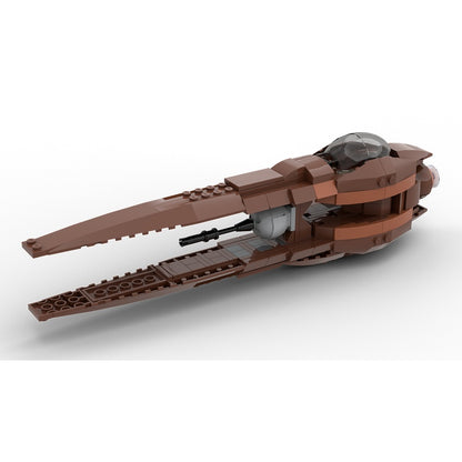 Brown Long-Wing Starfighter MOC Spacecraft Building Kit - 1