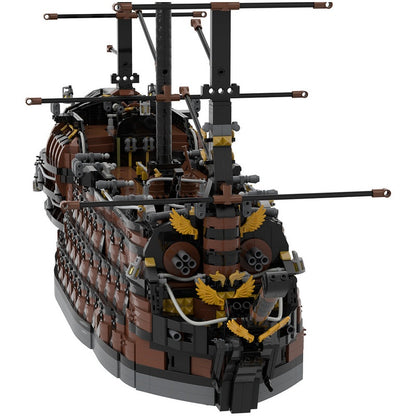 Brown Pirate Ship MOC Classic Pirate Vessel Building Kit - 4