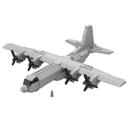 C-130 Military Transport Plane MOC Building Kit | 1:125 Scale Tactical Airlifter Model - 1
