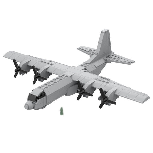 C-130 Military Transport Plane MOC Building Kit | 1:125 Scale Tactical Airlifter Model - 1