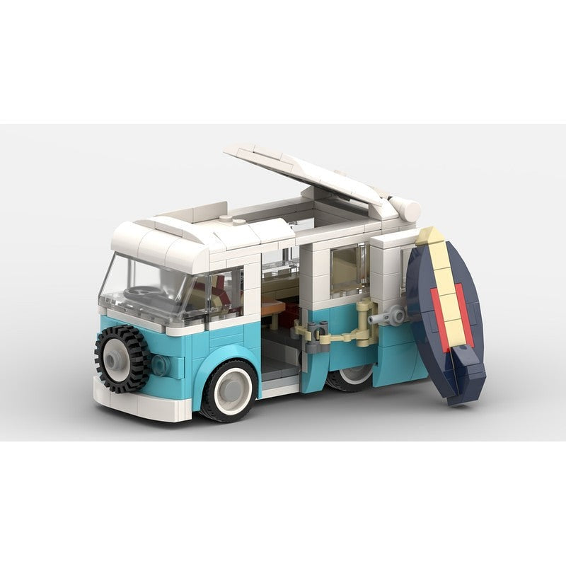 Camper Van MOC Building Kit | Small Figure-Scale Travel Vehicle Model - 3