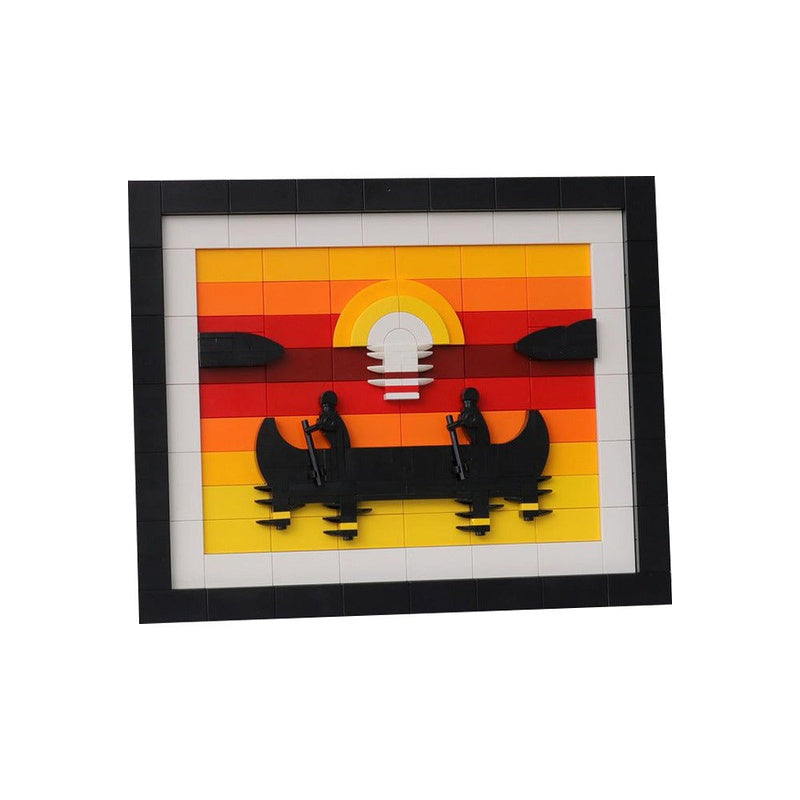 Canoe At Sunset MOC Building Kit | Nature Scene Display Model - 1