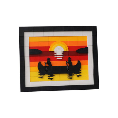 Canoe At Sunset MOC Building Kit | Nature Scene Display Model - 1