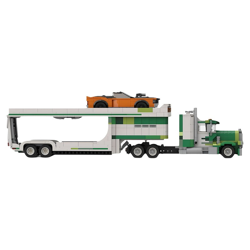 Car Transporter Truck MOC Building Kit | 8-Stud Wide  - 2