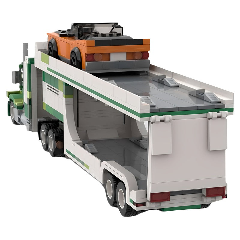 Car Transporter Truck MOC Building Kit | 8-Stud Wide  - 4