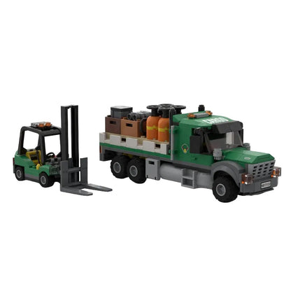 Cargo Flatbed Truck & Forklift Building Kit | Compatible MOC - 1