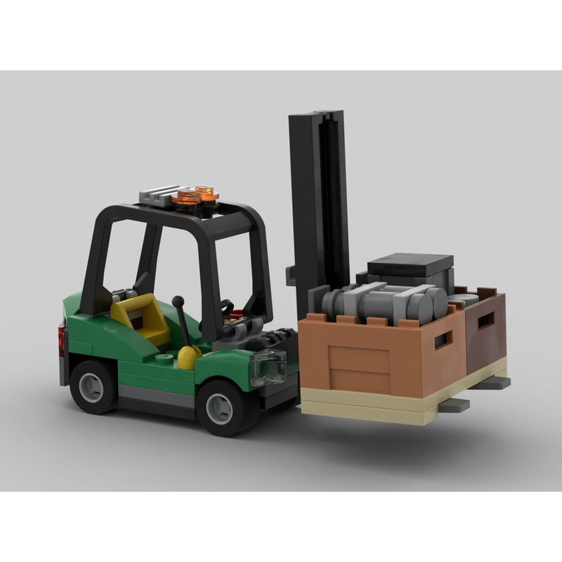 Cargo Flatbed Truck & Forklift Building Kit | Compatible MOC - 4