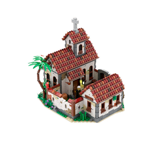 Caribbean Church Building Kit | Pirates | LEGO-Compatible MOC - 1