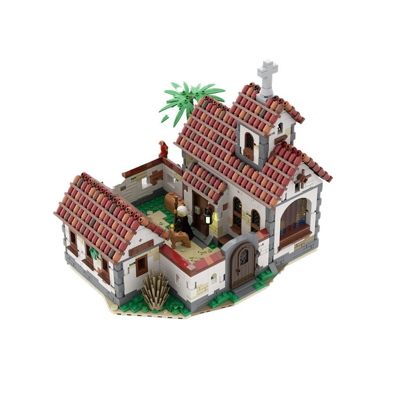 Caribbean Church MOC Building Kit | Pirate Island Architecture Model - 3