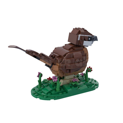 Carolina Wren Bird MOC Building Kit | Realistic Wildlife Model - 2