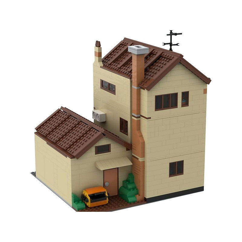 Cartoon Style Family House MOC Building Kit | Modular Suburban Home Model - 4