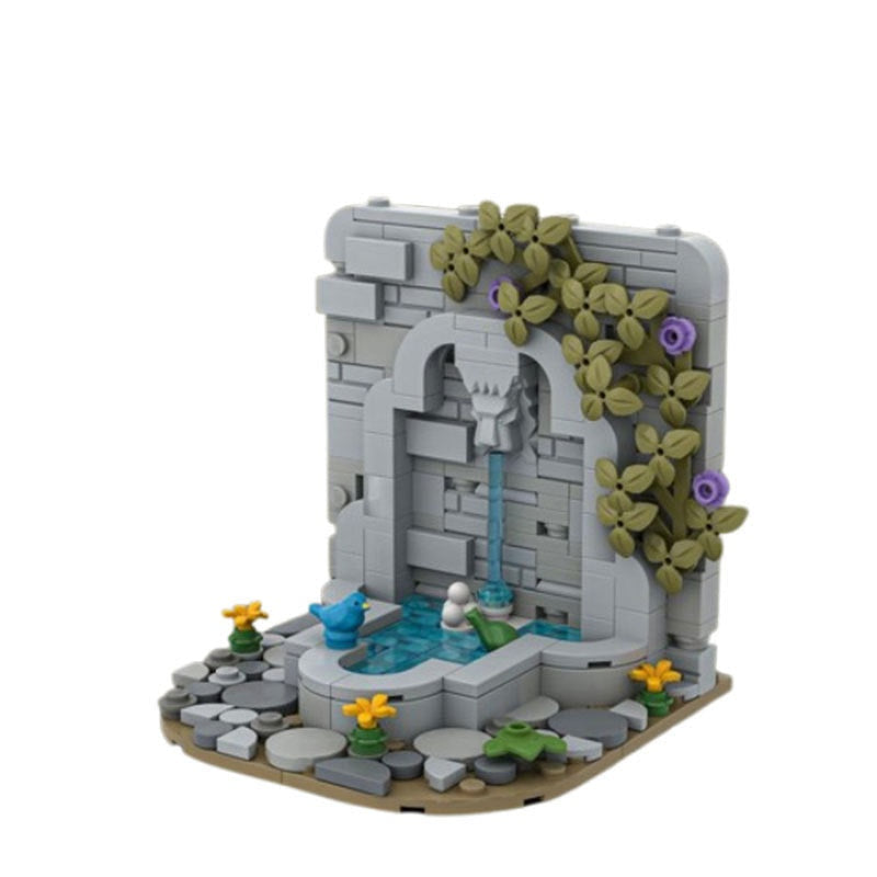 Castle's Fountain MOC Building Kit | Medieval Architecture Display Model - 1