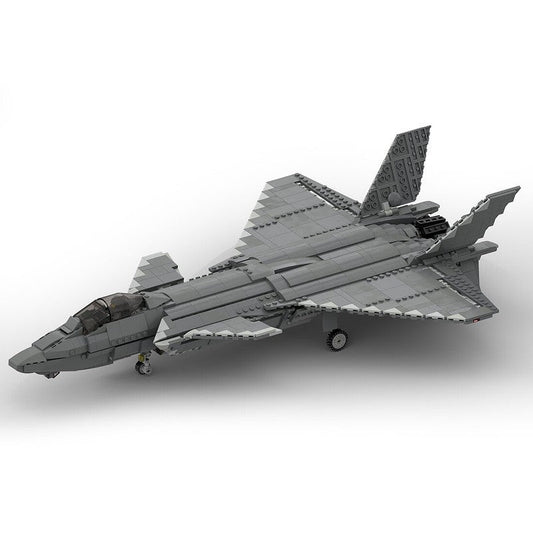 Chengdu J-20 Stealth Fighter MOC Building Kit 1:34 Scale Aircraft Model - 1