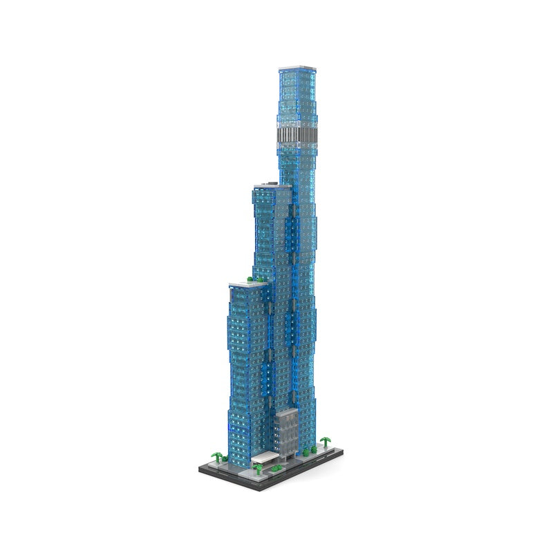 Chicago Blue Glass Supertall Skyscraper 1:800 MOC Building Kit - 1