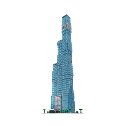 Chicago Blue Glass Supertall Skyscraper 1:800 MOC Building Kit - 2