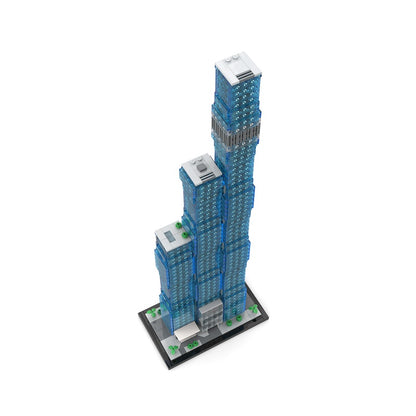 Chicago Blue Glass Supertall Skyscraper 1:800 MOC Building Kit - 3