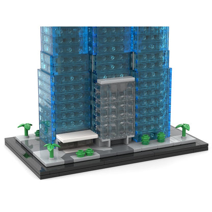 Chicago Blue Glass Supertall Skyscraper 1:800 MOC Building Kit - 4