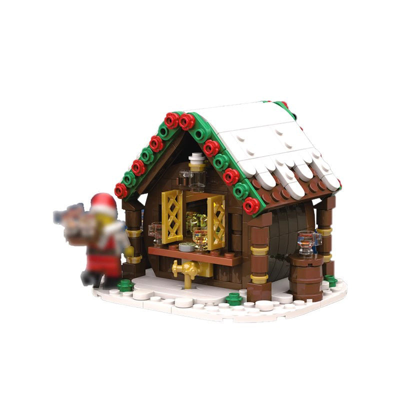 Christmas Beer Stand Shop Building Kit | Winter Village | Compatible MOC - 3