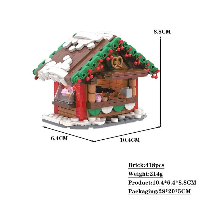 Christmas Snack Stand MOC Building Kit | Winter Village Scene - 2