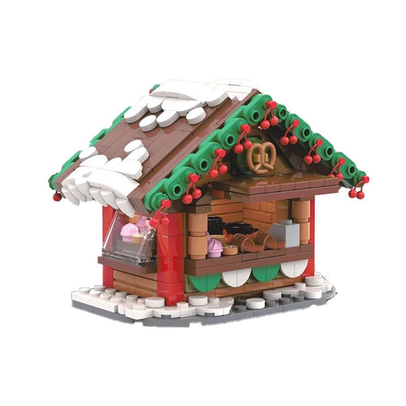 Christmas Snack Stand MOC Building Kit | Winter Village Scene - 3
