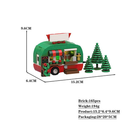 Christmas Tree Seller Caravan Shop MOC Building Kit | Winter Village - 2