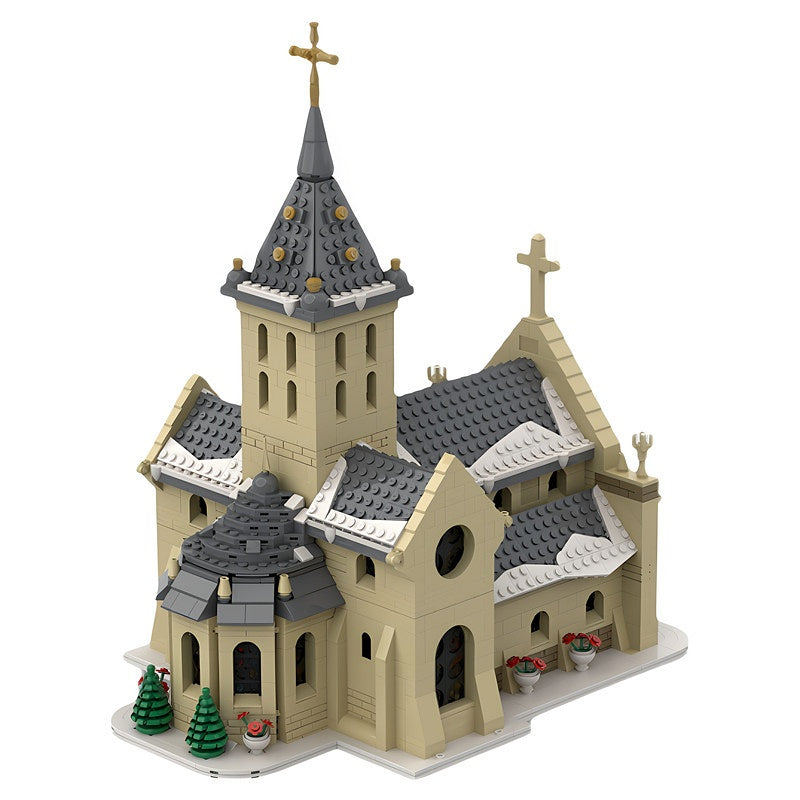 Christmas Village Church with Bell Tower MOC Building Kit - 5