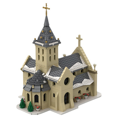 Christmas Village Church with Bell Tower MOC Building Kit - 5