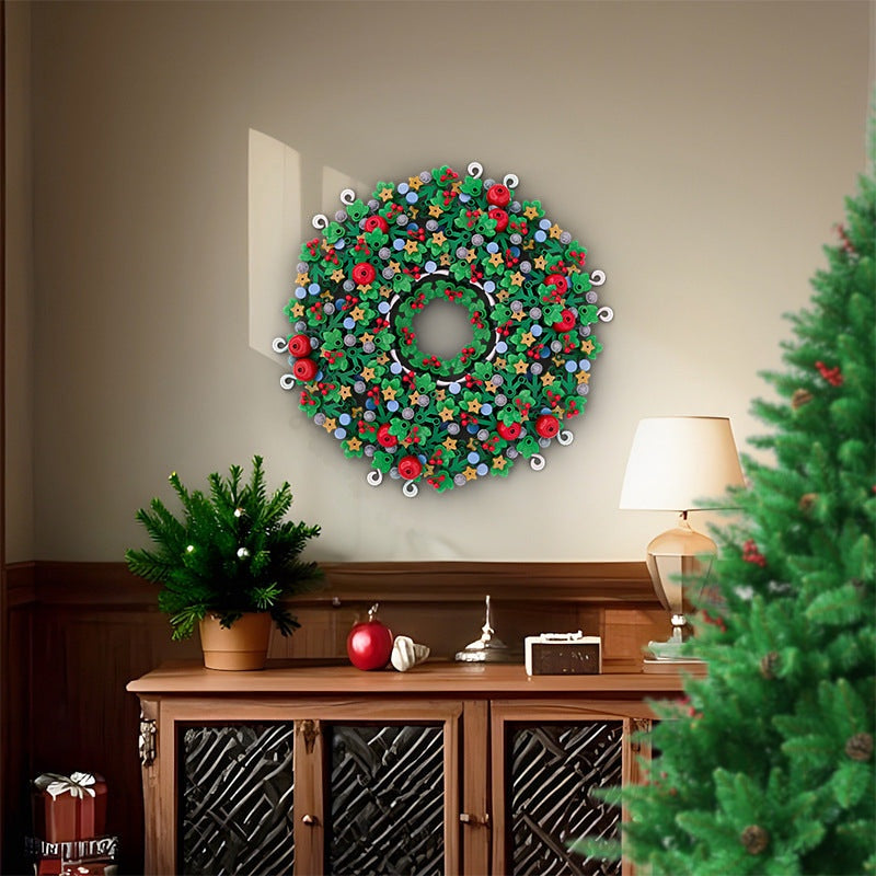Christmas Wreath MOC Building Kit | Holiday Ornament Display - 2