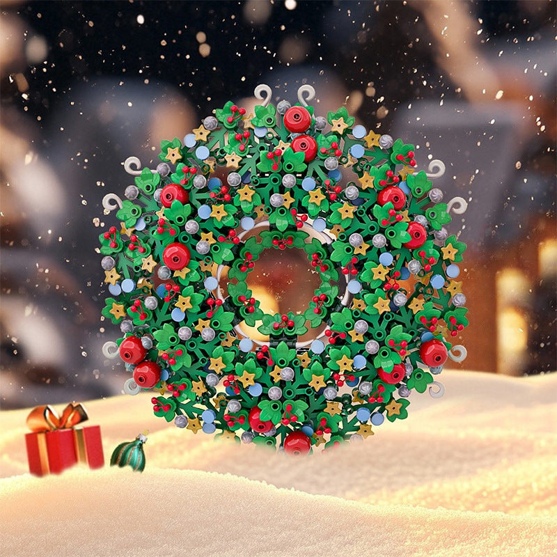 Christmas Wreath MOC Building Kit | Holiday Ornament Display - 7