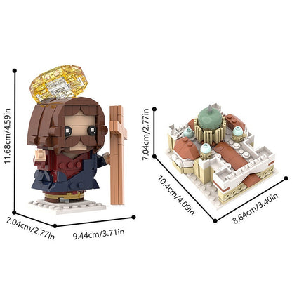 Church And Jesus MOC Building Kit | Historic Architecture Scene - 5