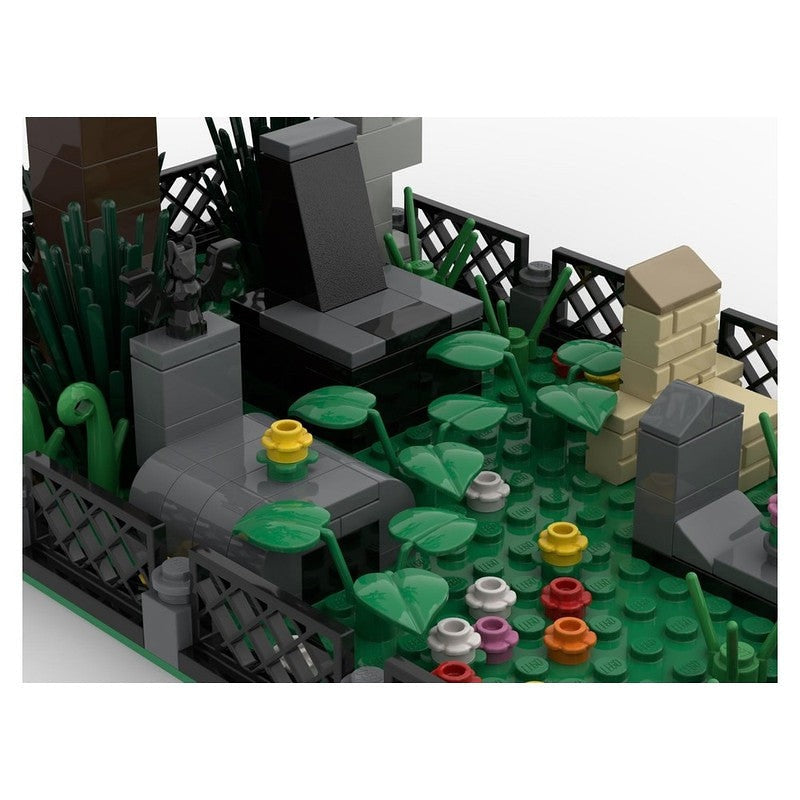Church Cemetery MOC Building Kit | Gothic Architecture Model - 2