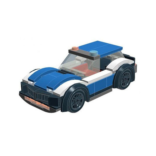 City Police Car MOC Building Kit | Modern Patrol Sedan Vehicle Model - 1