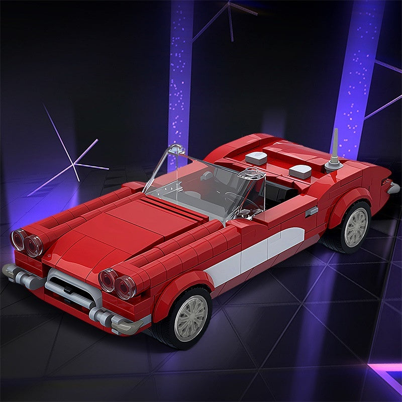 Classic 1950s Vintage Sports Car Building Kit | LEGO-Compatible MOC - 1