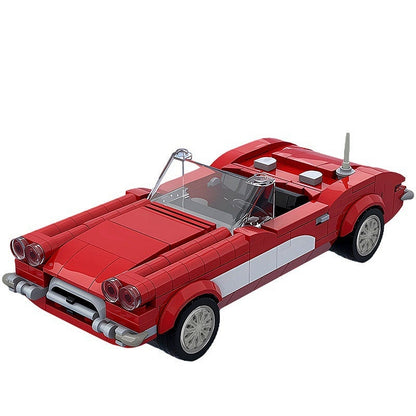 Classic 1950s Vintage Sports Car MOC Building Kit | Retro Vehicle Model - 1