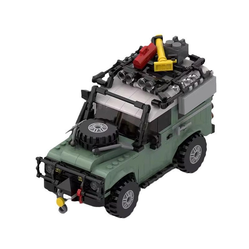 Classic 90 British 4x4 Off-Road Vehicle Building Kit | 8-Wide LEGO-Compatible MOC - 5