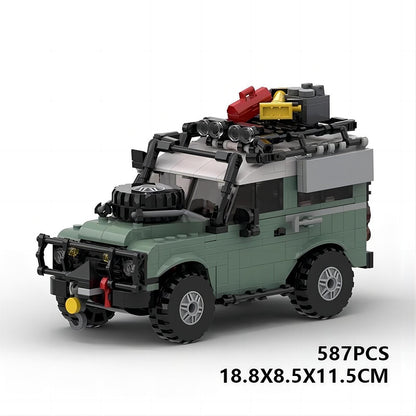 Classic 90 British 4x4 Off-Road Vehicle Building Kit | 8-Wide LEGO-Compatible MOC - 6