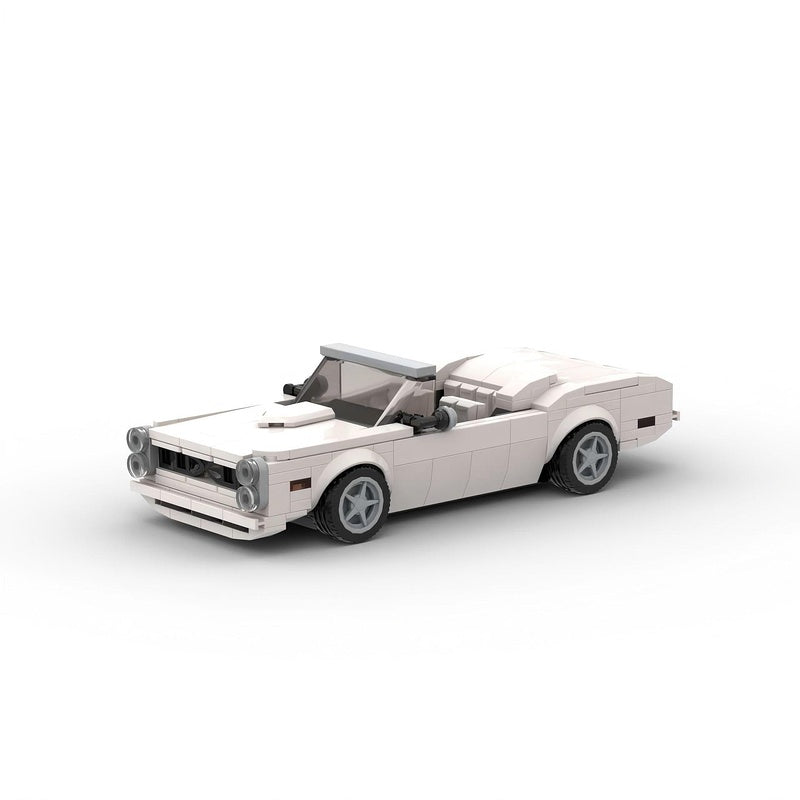 Classic American Muscle Convertible Building Kit | 8-Wide LEGO-Compatible MOC - 1