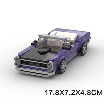 Classic American Muscle Convertible MOC Building Kit | 8-Wide Car Model - 7