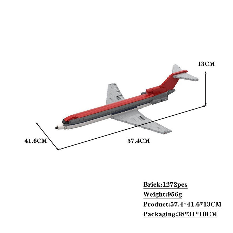 Classic B727 Jetliner MOC Building Kit | 1:80 Scale Aircraft Model - 5