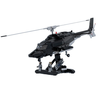 Classic Black Attack Helicopter Building Kit | LEGO-Compatible MOC - 5
