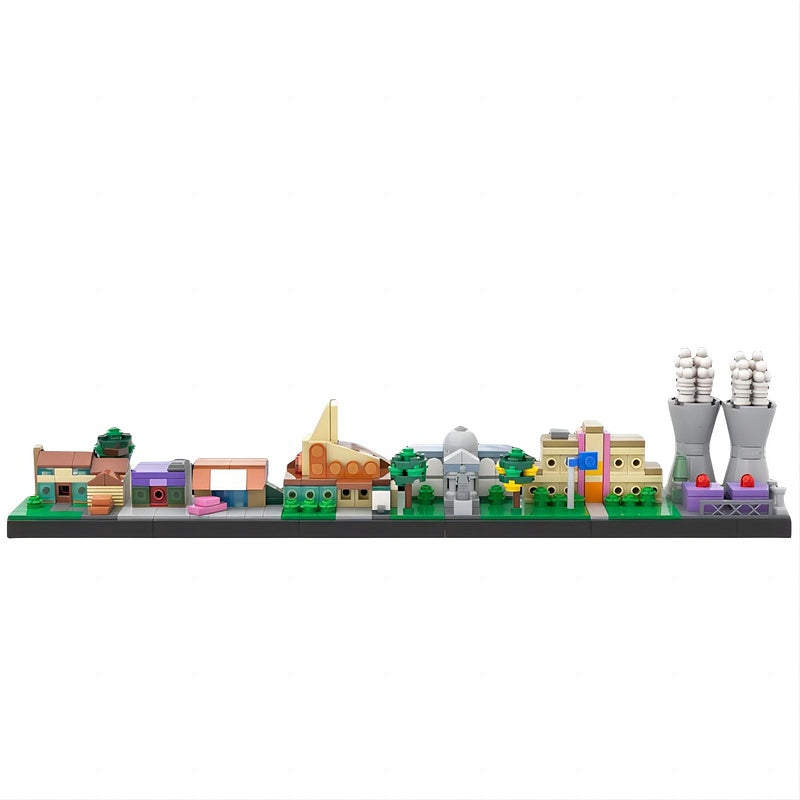 Classic Cartoon City Skyline MOC Building Kit | Urban Architecture Model - 3