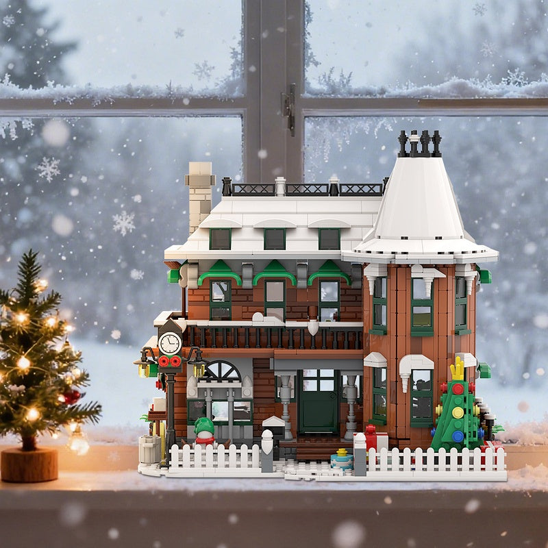 Classic Christmas Townhouse MOC Building Kit - 3